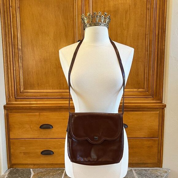 Vintage Nina Ricci Paris Brown Leather Handbag - Picture 1 of 13